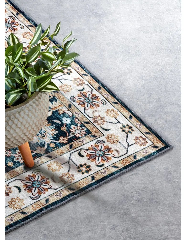 Modrý koberec 120x160 cm Saveh Blue Cream – Elle Decoration