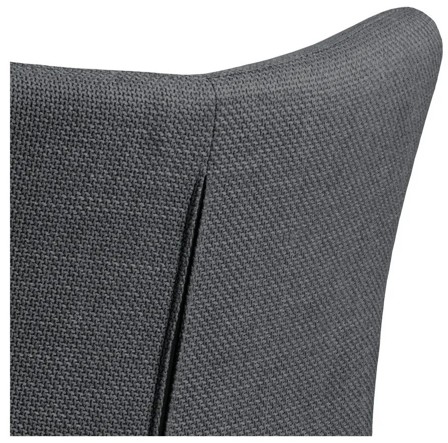 Tmavosivé čalúnené jedálenské kreslá v súprave s podrúčkami 2 ks Laura – Actona