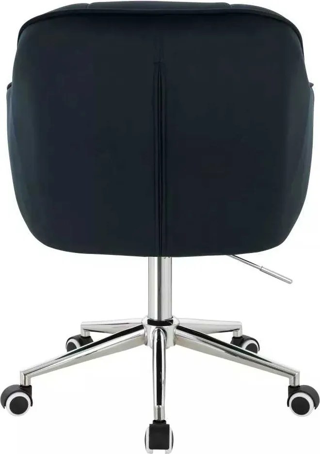 LuxuryForm DESIGN Stolička AVOLA VELUR na striebornej podstave s kolieskami - čierna