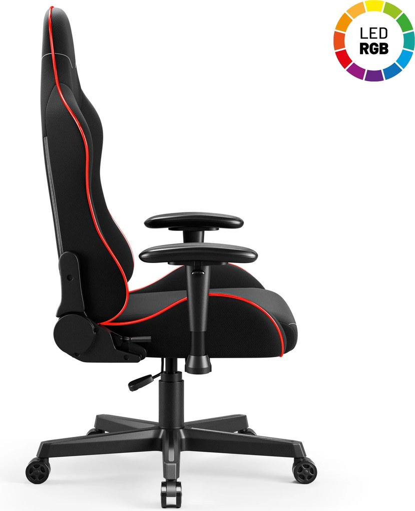 Čierne herné kreslo s LED RGB osvetlením: Diablo X-Starter