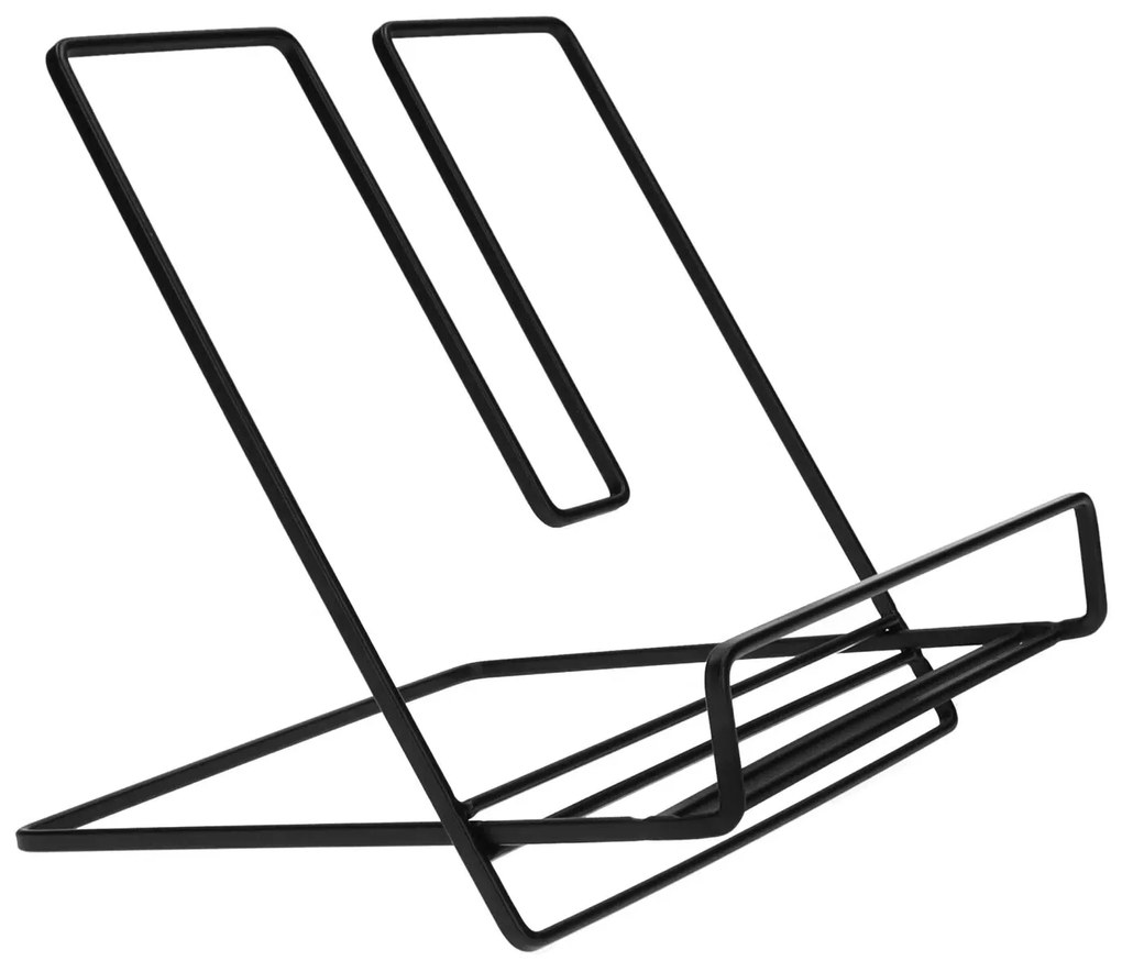 Zeller Present Kuchynský držiak na tablet a kuchárky, čierny kov NEMO