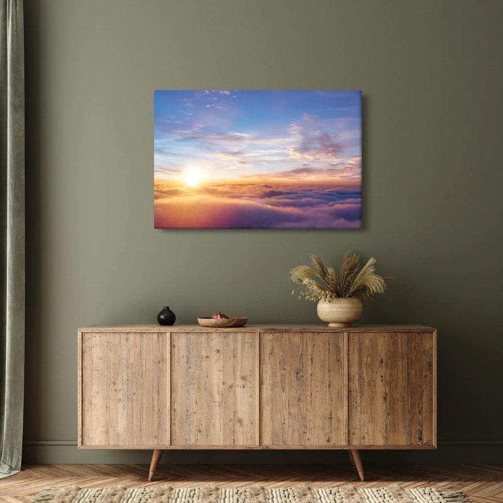 Obraz - Západ slnka nad mrakmi (90x60 cm)