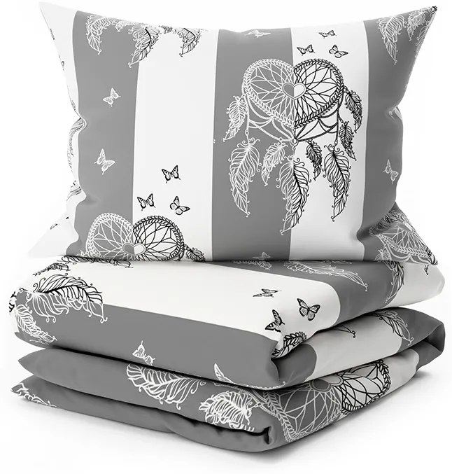 Bavlnené obliečky TIRLAN sivo-biele Rozmer obliečky: 70 x 90 cm | 140 x 200 cm