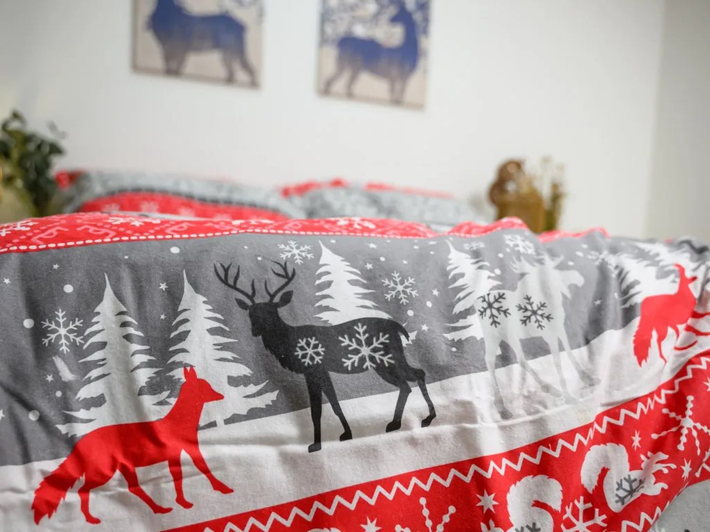 Flanelové obliečky SNOWY FOREST sivá Rozmer obliečky: 70 x 90 cm | 140 x 220 cm