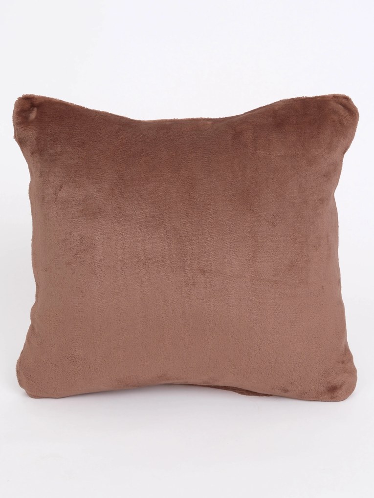 Obliečka na vankúš mikroplyš 40 × 40 cm –  Laura mocha mousse