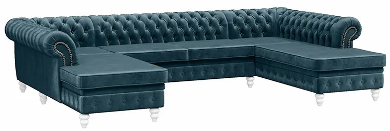 PROXIMA.store - Luxusná sedačka CHESTERFIELD LONG U FARBA NÔH: biela, DRUH LÁTKY: TORRE - 13, FARBA OZDOBNÝCH ŠPENDLÍKOV: barok