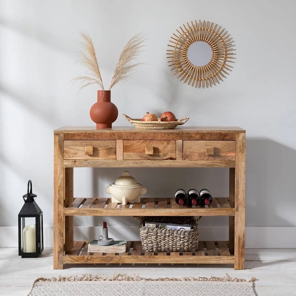 furniture-nabytek.cz - Konzolový stolík drevo mango 130x76x35
