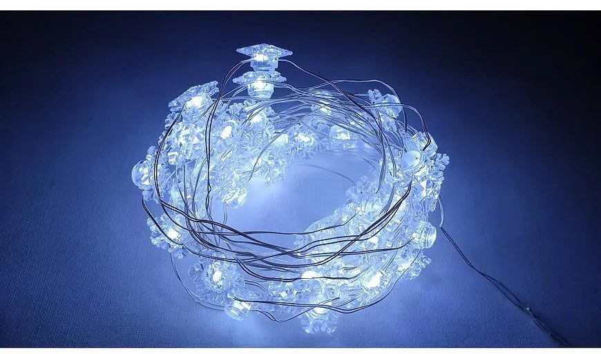 Vianočné osvetlenie 50L SNEHOVÉ VLOČKY 19/19/NIK BAT CW