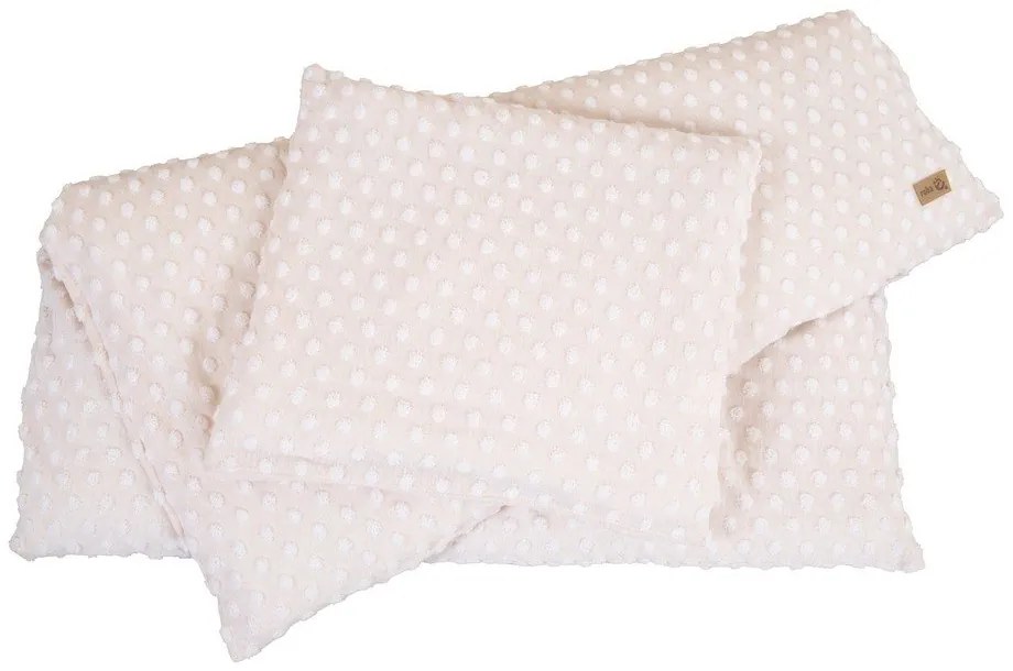 Béžové detské obliečky do postieľky s prímesou bavlny 80x80 cm Frosty Almond – Roba