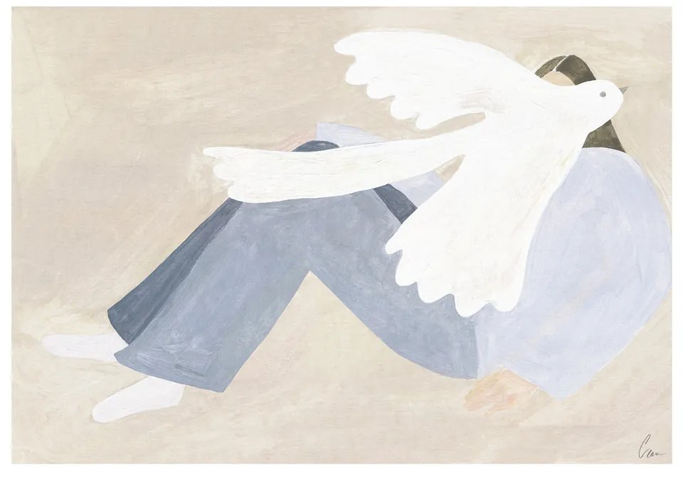 The Poster Club Plagát Bright Bird by Clara Schicketanz 50x70 cm