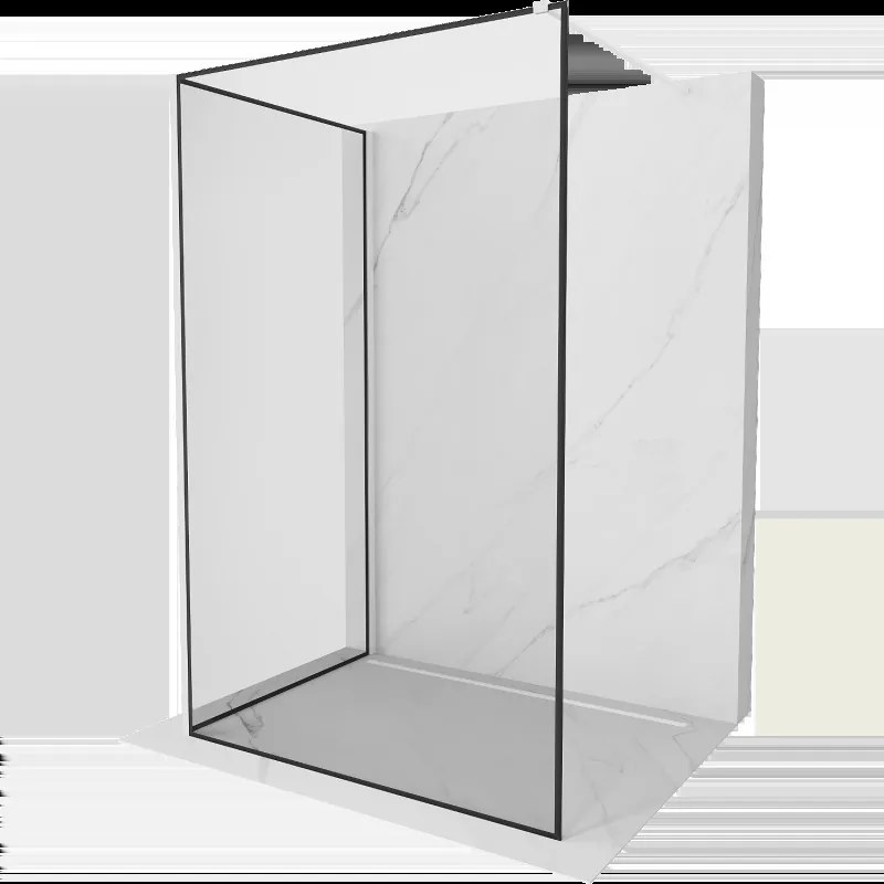 Mexen Kioto sprchová stěna Walk-in 120 x 100 cm, černý vzor, bílá - 800-120-212-20-70-100