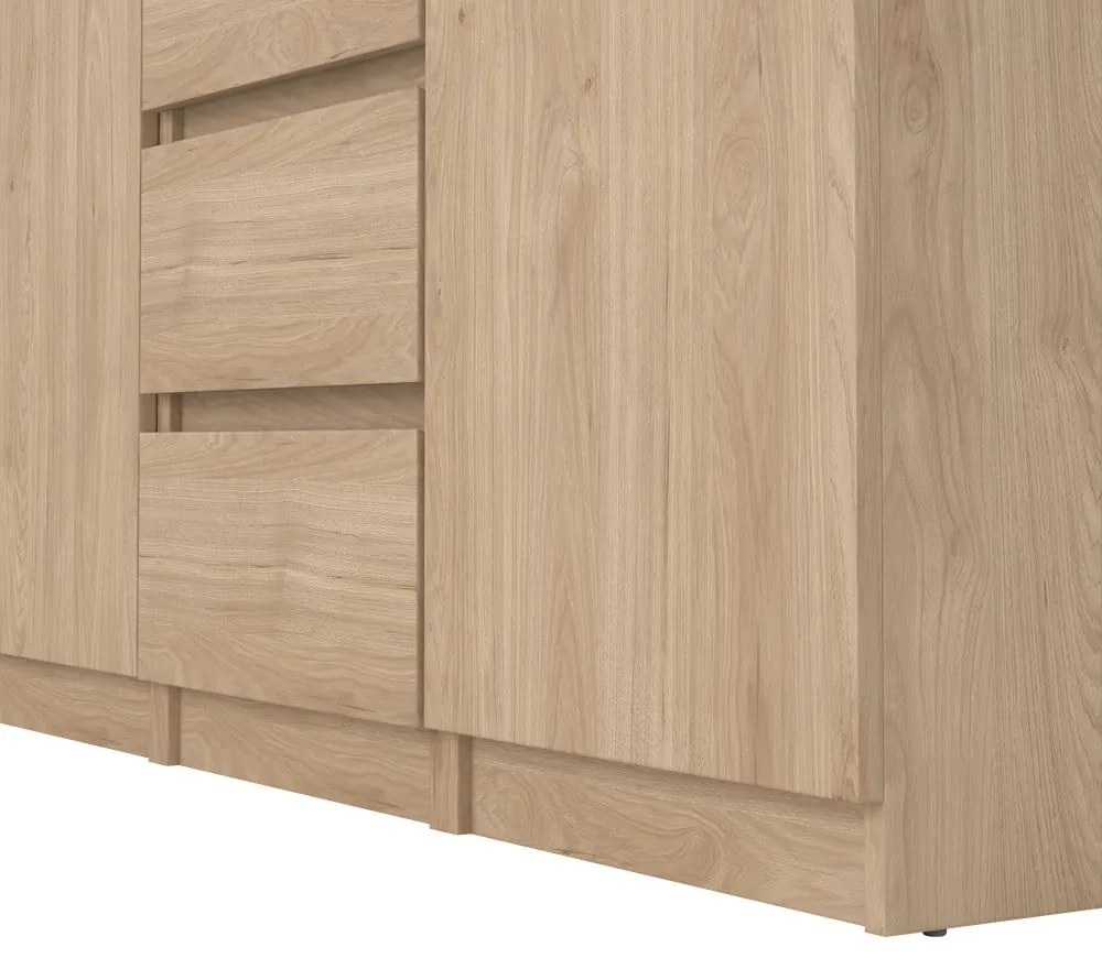 Komoda v dekore duba v prírodnej farbe 121x91x50 cm Naia – Tvilum