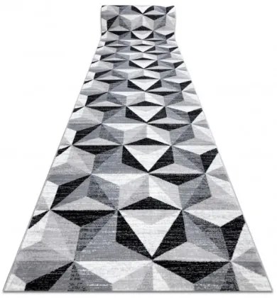 Behúň ARGENT - W6096 trojuholníky 3D sivý / čierny