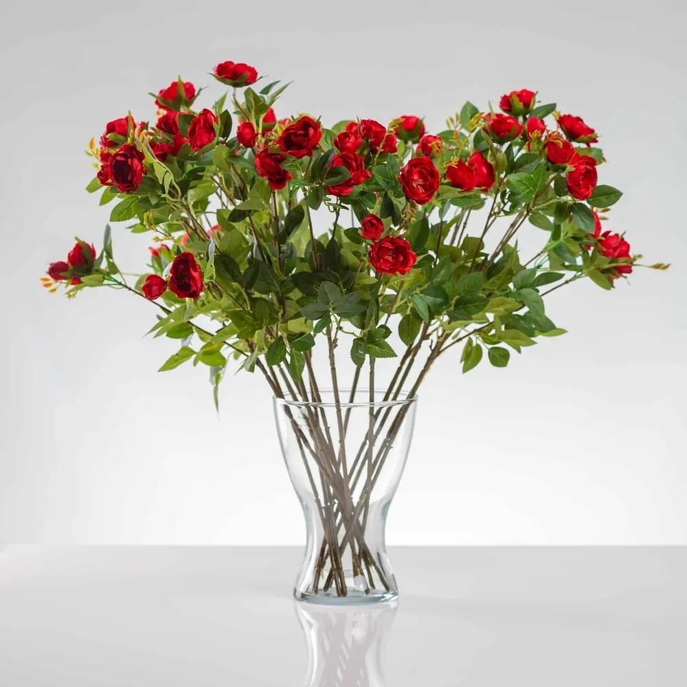 Umelá hodvábna ruža LAURA červená. Cena uvedená za 1 kus.