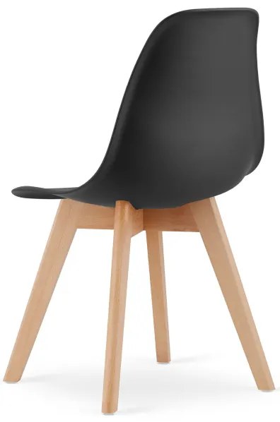 Set dvoch jedálenských stoličiek KITO čierna (hnedé nohy)