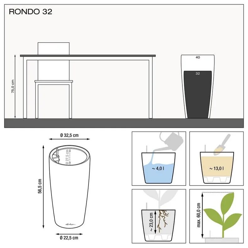 Kvetináč Rondo 32/56 cervena komplet set