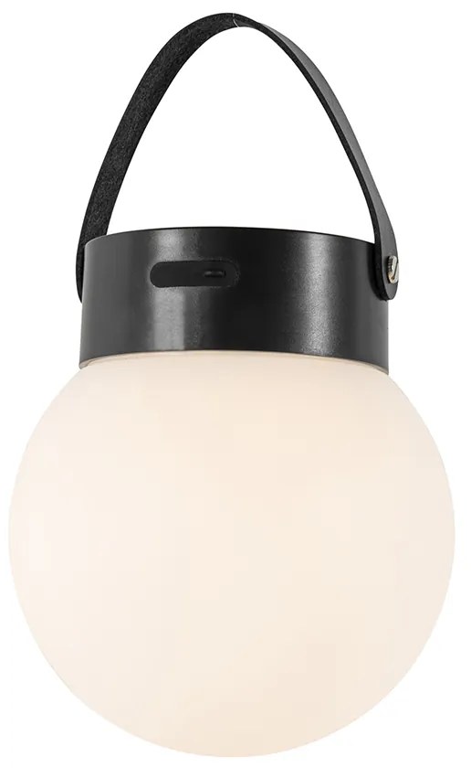 Závesné vonkajšie svietidlo čierne vrátane LED 3-stupňového stmievača solárne - Cornelia