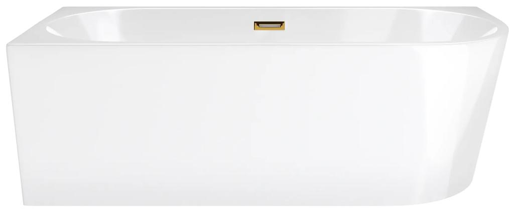 D‘Eluxe - VANE - Voľne stojaca akrylátová vaňa RELAX RS16L Ľavá xcm Voľne stojaca vaňa biela 1 75 60 160x75cm biela + Sifón CLIK CLACK - farba Ružové Zlato
