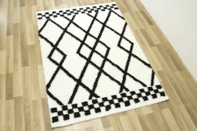 Koberec Boho 656 Romby krémový / čierný