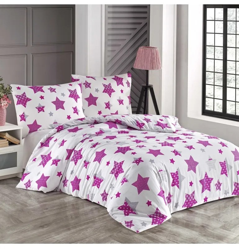 Obliečky bavlnené Galis ružové EMI, Štandardný set jednolôžko obsahuje 1x 140x200 + 1x 70x90