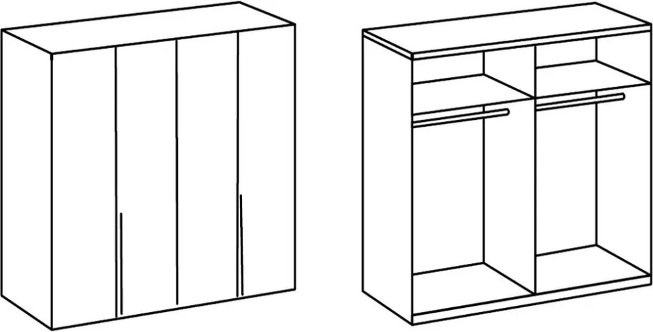 Šatníková skriňa New York D, 180 cm, biela / biely lesk