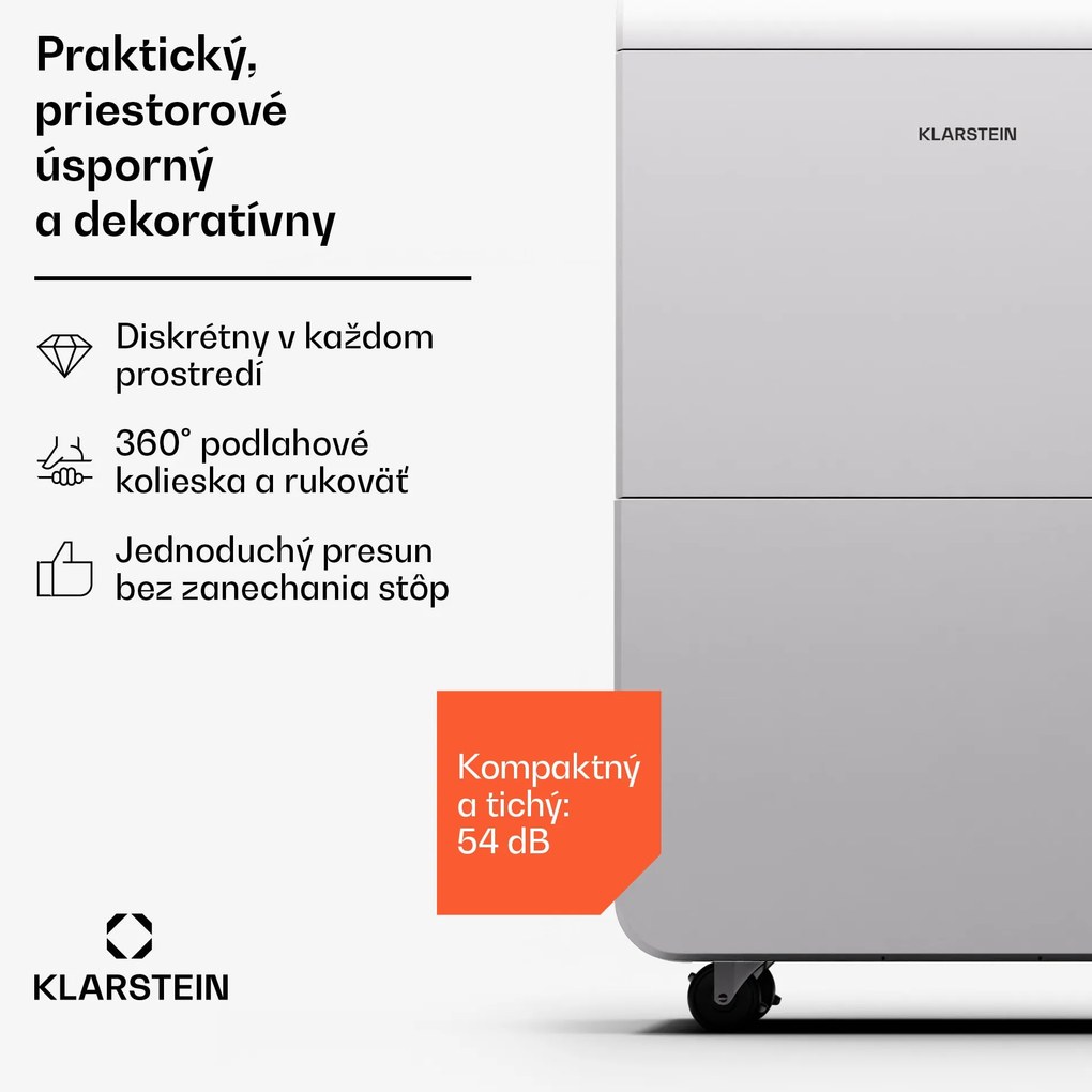 Klarstein DryFy Grand Smart 70, odvlhčovač, WiFi, kompresný, 70l/24h, 60-90 m²