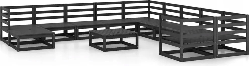 vidaXL 12-dielna sada sedacieho nábytku do záhrady, borovicové drevo