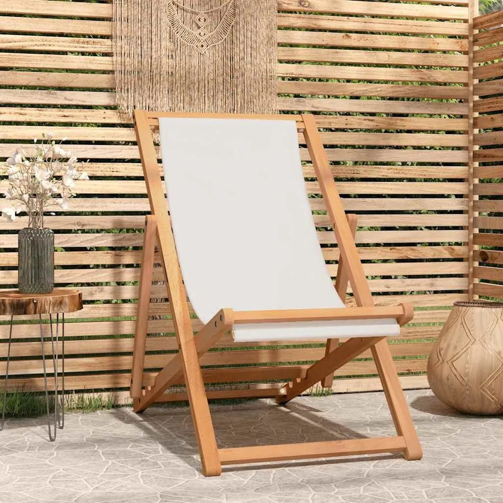 Multidom Kreslo na terasu, tíkové drevo 56x105x96 cm, krémové