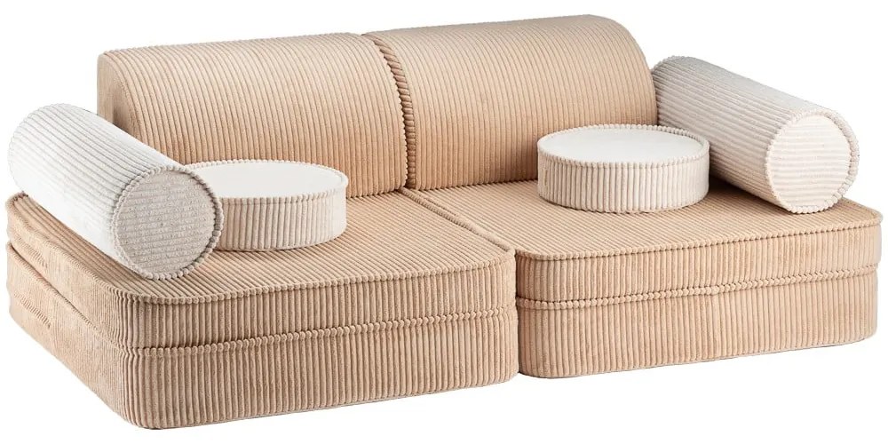 Svetlohnedá menčestrová detská pohovka 132 cm Settee – Wigiwama
