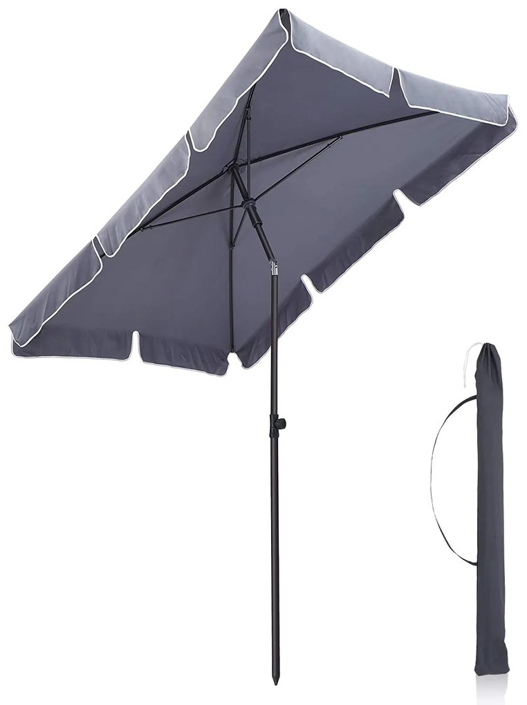 Záhradný slnečník Royal 200x125 cm sivý