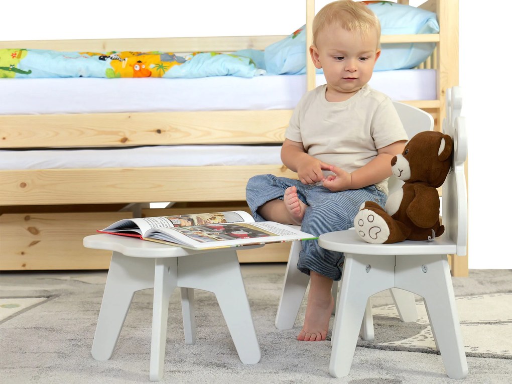 Wilsondo Poschodová posteľ s prístelkou Petra 5 - prírodná Rozmer: 180x80