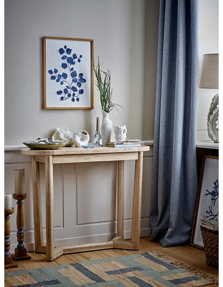 Konzolový stolík z kaučukového dreva v prírodnej farbe 35x100 cm Serrone – Bloomingville