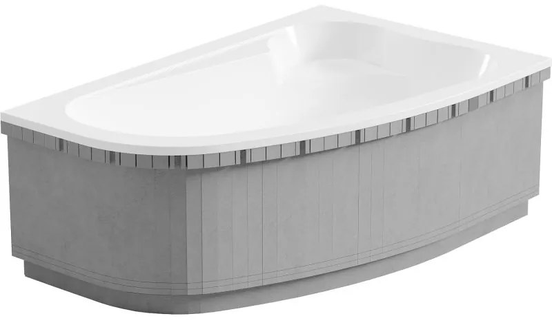 Mexen X-ST, polystyrénový plášť na rohovú vaňu 240 cm, LED drážka, biela, 55022-01