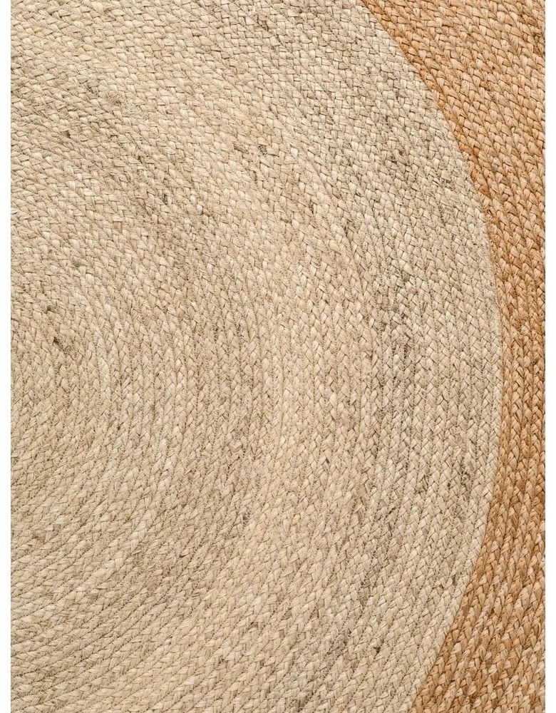 Obojstranný/ručne tkaný jutový okrúhly koberec slonovinový ø 200 cm Jutta Ivory – Hanse Home