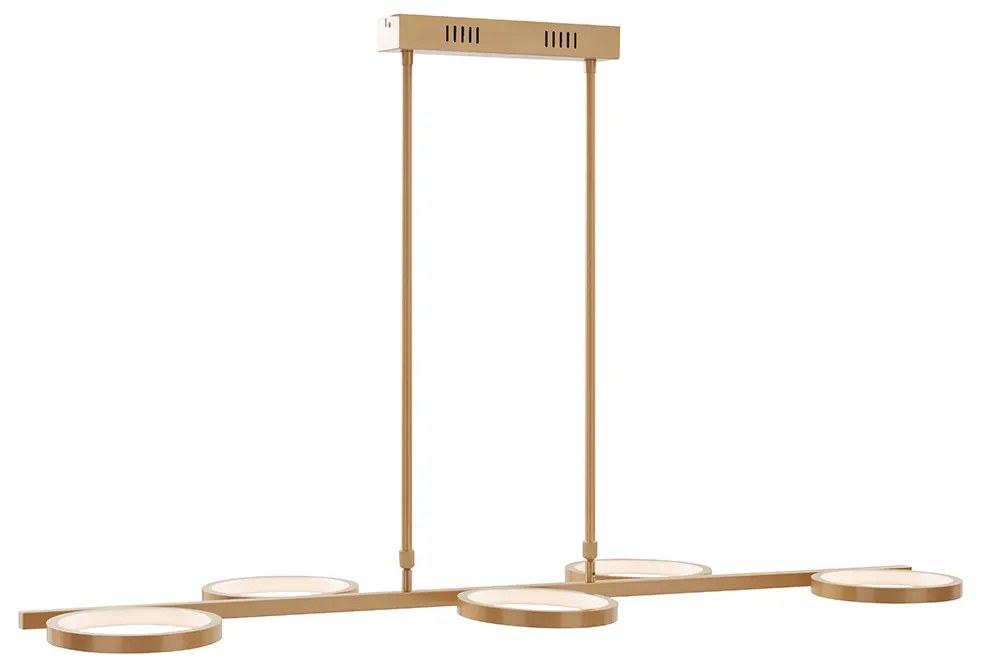 Moderné závesné svietidlo vrátane LED 3-stupňového stmievača zlaté 5-svetlo - Vivé