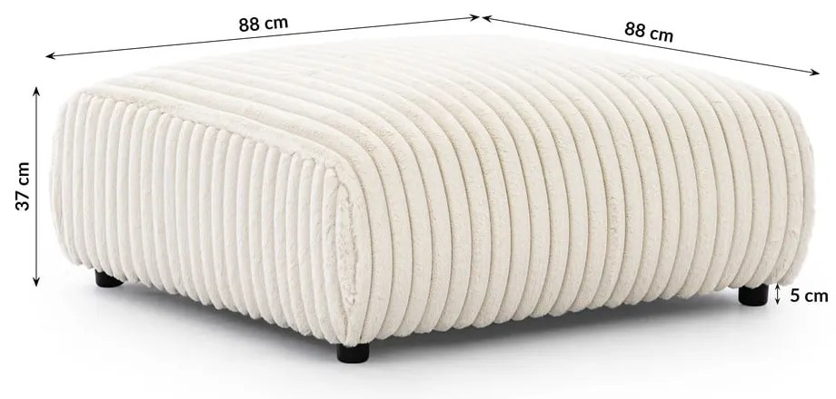 Krémová menčestrová podnožka Justin – Ropez