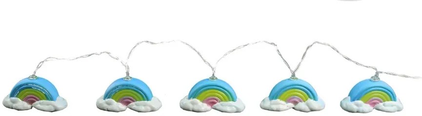 LED svetelná reťaz RAINBOW 165cm, 10 žiaroviek