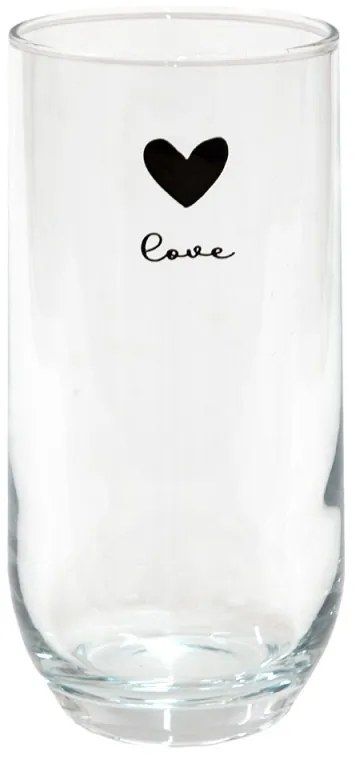 Pohárik so srdiečkom Love Birds - Ø 6*14 cm / 280ml