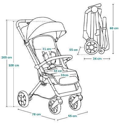 Lionelo - Športový kočík CLOE čierna/zlatá