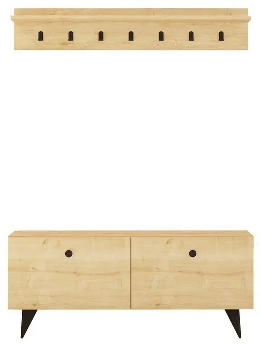 Nástenný vešiak s botníkom Rupa Oak