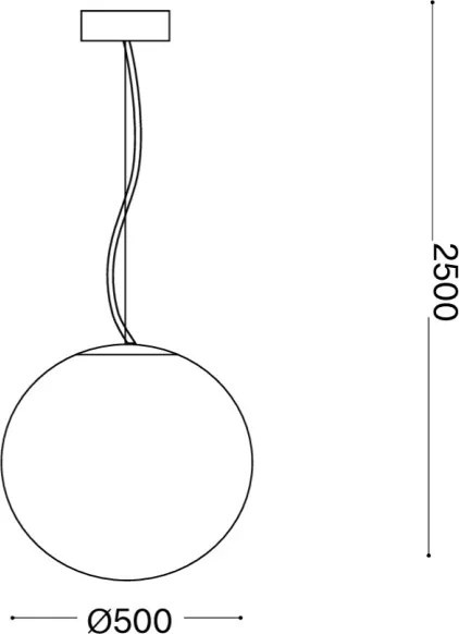 Ideal Lux - Závesný luster na lankách MAPA 1xE27/42W/230V pr. 50 cm biela