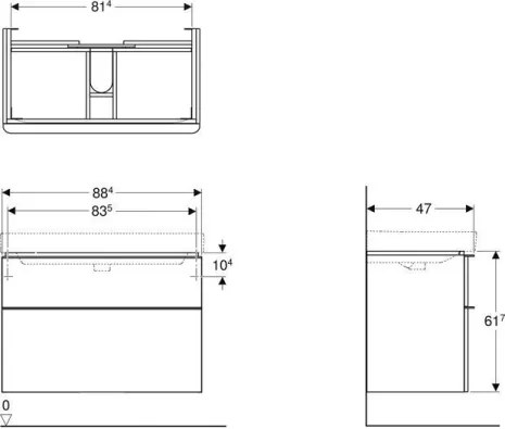 Geberit 500.354.00.1 - Kúpeľňová skrinka pod umývadlo Smyle Square 61,7x88,4 cm biela