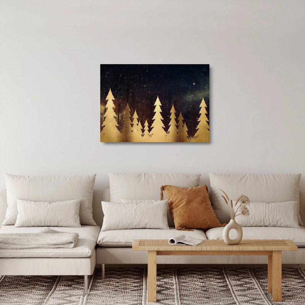Sklenený obraz - Zlatá noc (70x50 cm)