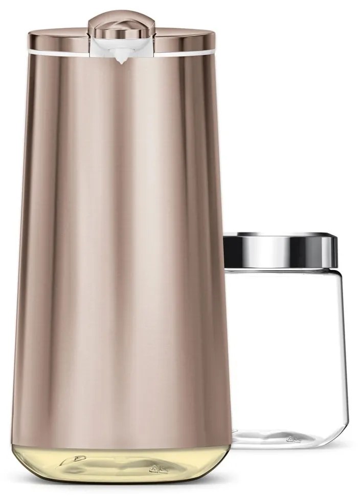Automatický oceľový dávkovač mydla v zlatej farbe 266 ml - simplehuman