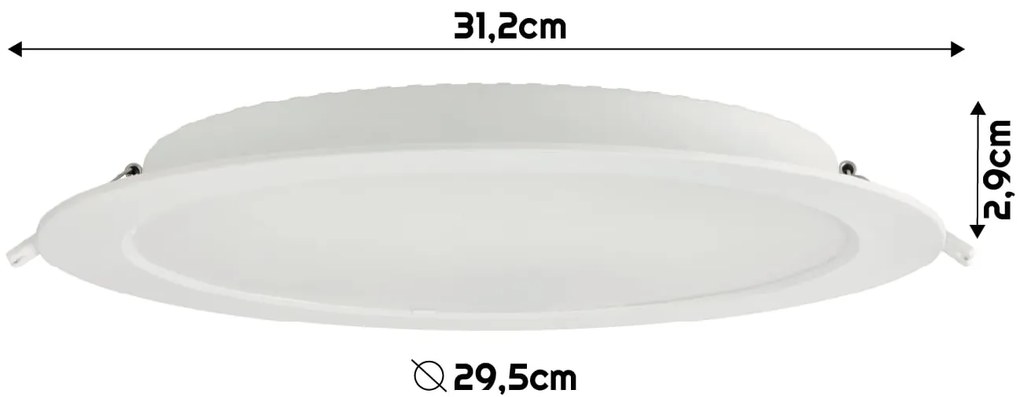 BERGE Okrúhly LED panel zapustený - biely - 24W - PC - neutrálna biela