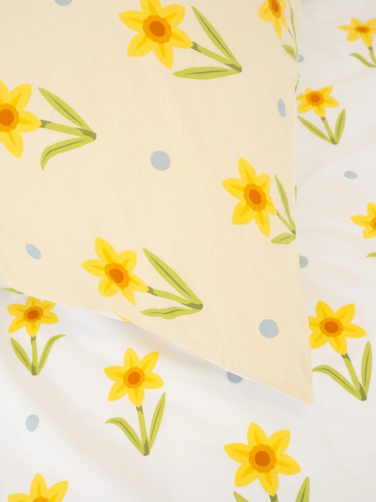 Bavlnená obliečka na vankúš Renforcé 50 × 70 cm - Narcis bieložlté