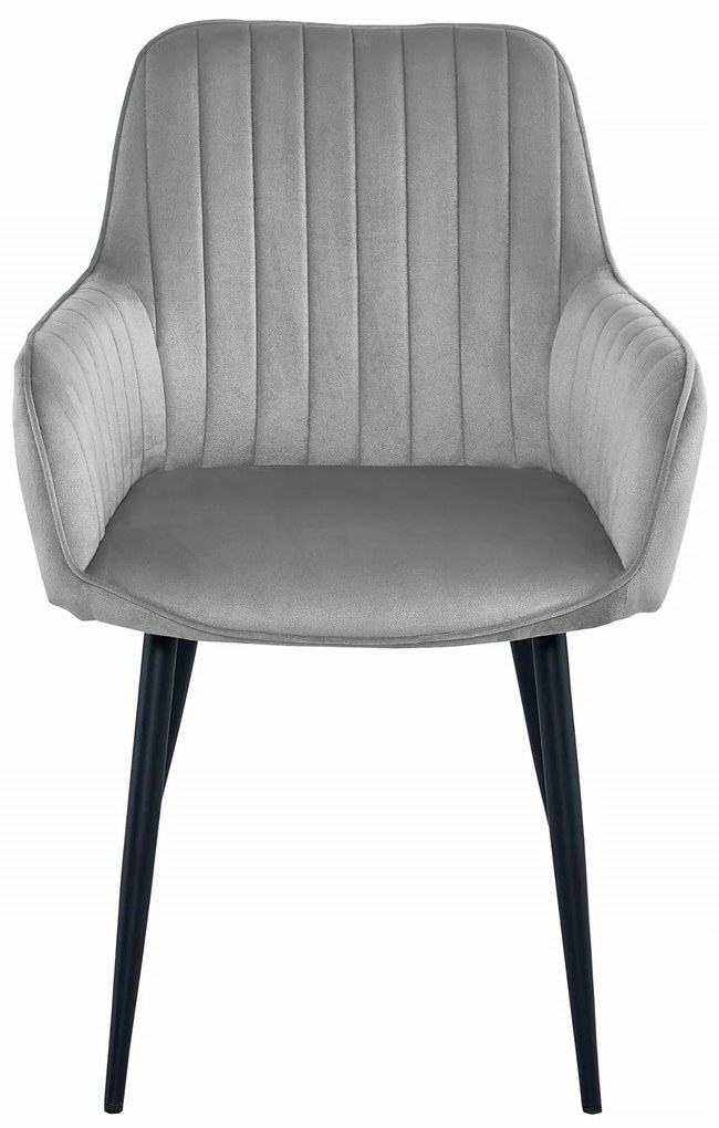 Svetlosivá zamatová jedálenská stolička SOLDEN