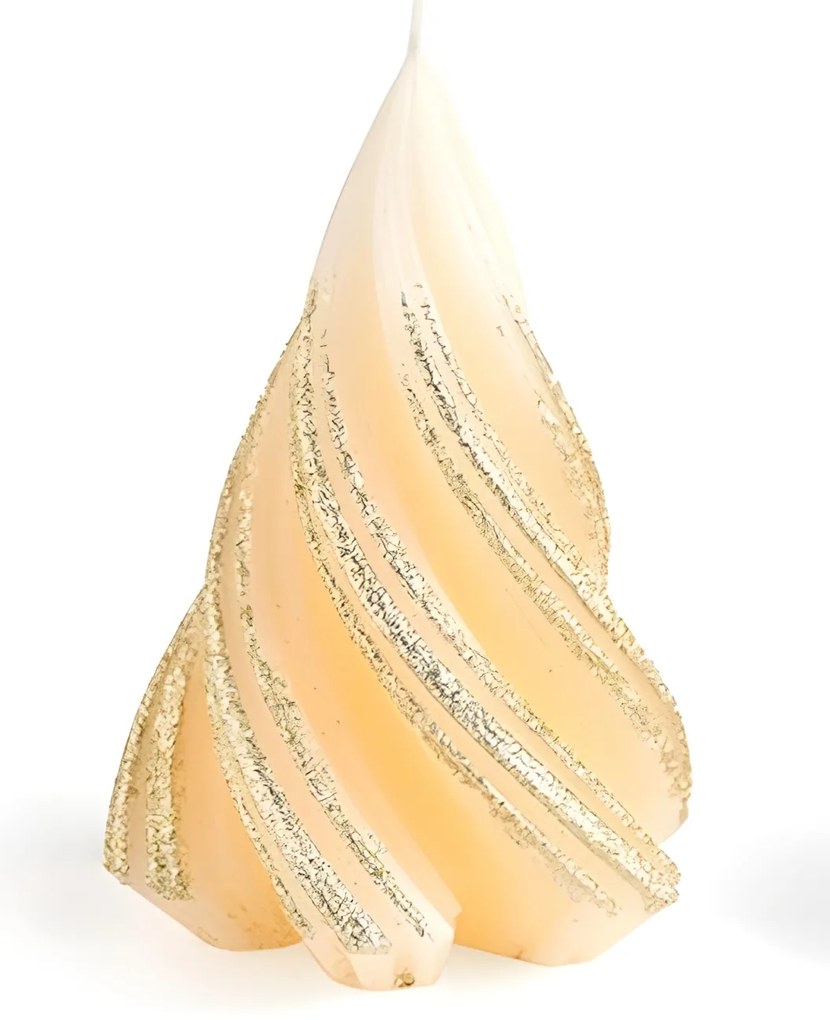 Vánoční dekorativní svíčka Stromeček 10 cm krémová