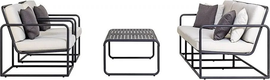 Sensum Askanas Sada lounge nábytku, 4 diely, hliník, olefín, čierny