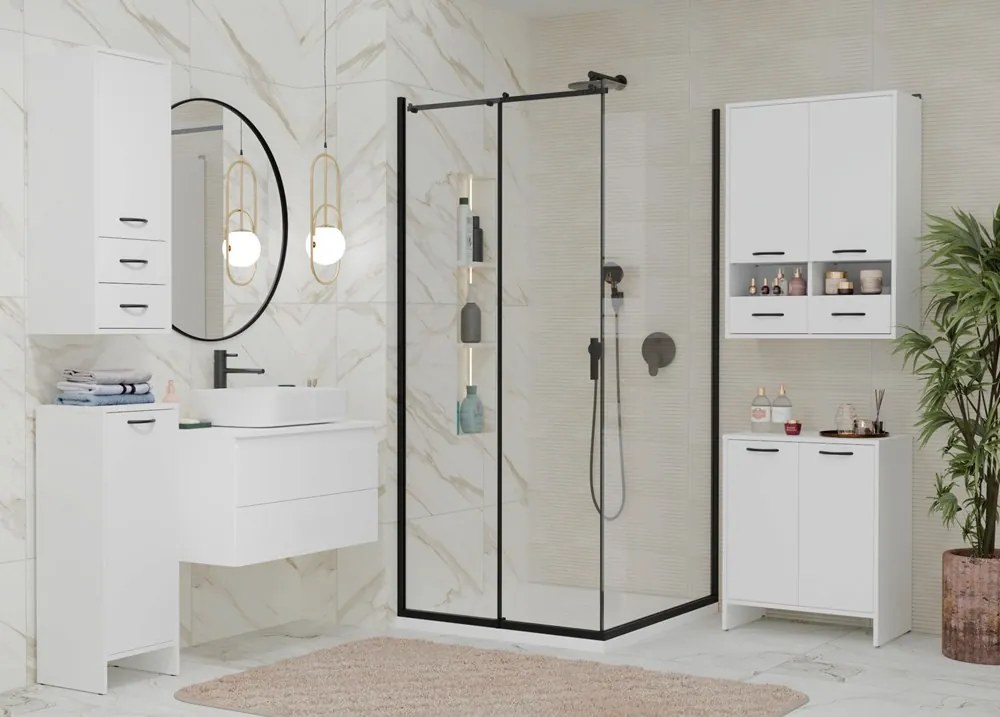 Horná závesná kúpeľňová skrinka Nina II 35 cm biela